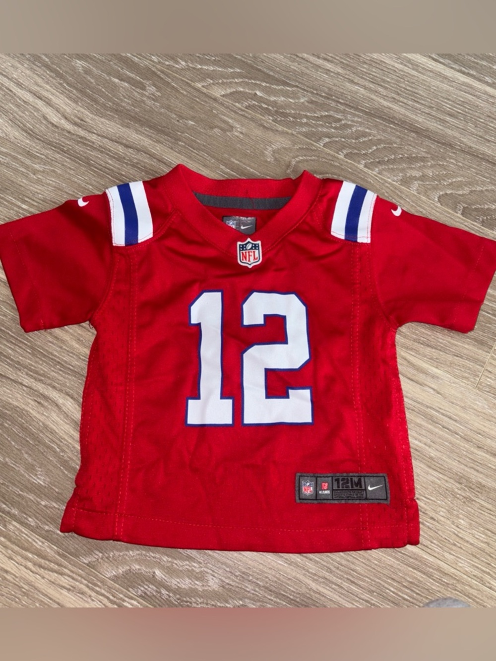 NFL Red Kids' Jersey Top with White #12